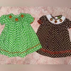 Stellybelly Brown and White Embroidered Dress